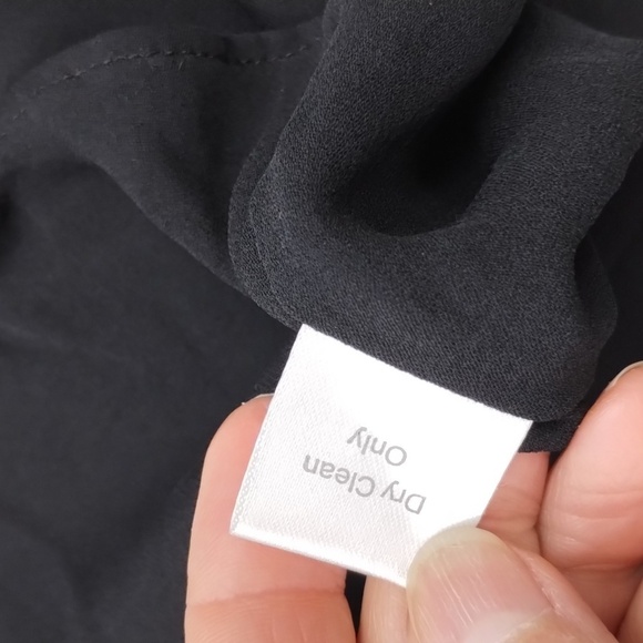 Parker silk black dress lightweight LBD size small sheer with lining - Picture 10 of 10